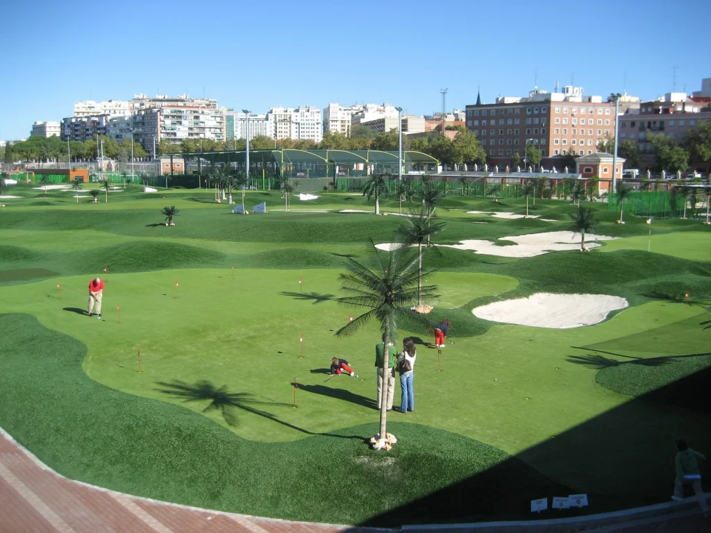 Short game area with greens and bunkers